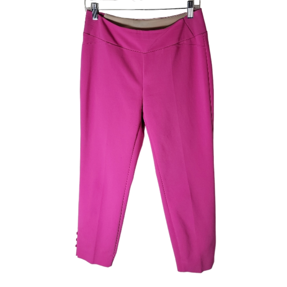 Investments women's pink fuchsia pull on ankle pants mid rise size 6 stretch